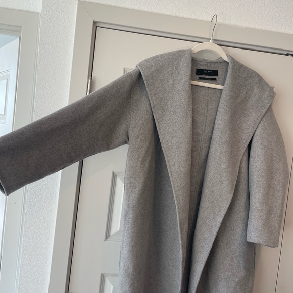 Zara Handmade Hooded Wool Coat - Picture 2 of 4